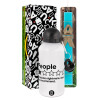 Easter Set, metallic aluminum water bottle (500ml) & scented flat candle (30cm) (TURQUOISE)