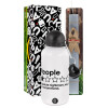 Easter Set, metallic aluminum water bottle (500ml) & aromatic flat Easter candle (30cm) (GRAY)