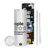 Tumbler ποτήρι θερμό από ανοξείδωτο ατσάλι 600ml, με μεταλλικό καλαμάκι & βούρτσα καθαρισμού