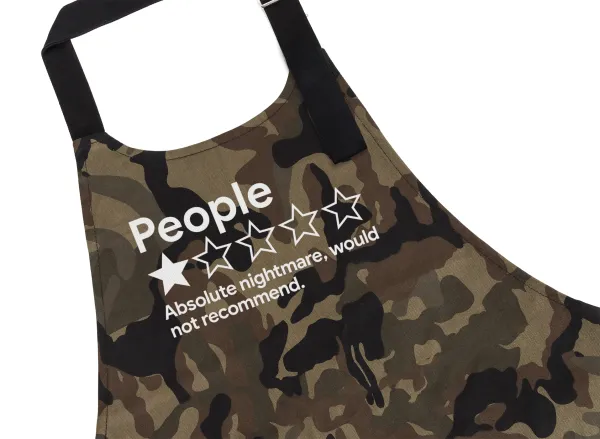 People One Star Rating Would Not Recommend — Chef's cooking apron with pockets, cotton, camouflage (adult, 100% cotton)