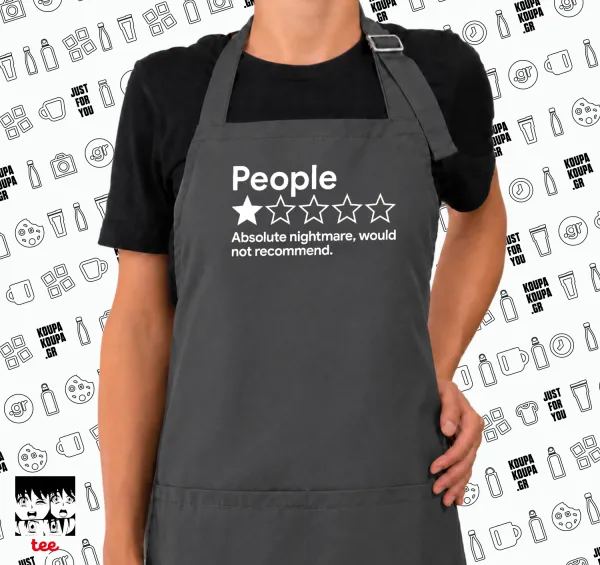 People One Star Rating Would Not Recommend — GREY Ποδιά μαγειρικής μακριά Σεφ με τσέπες (ΕΝΗΛΙΚΩΝ, ΓΚΡΙ)