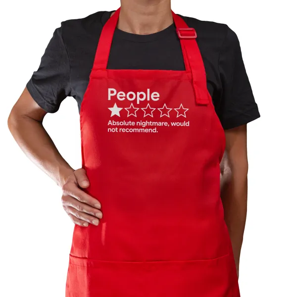 People One Star Rating Would Not Recommend — Red cooking apron with pockets (adult)