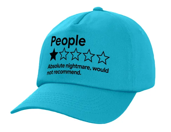 People One Star Rating Would Not Recommend — Adult Baseball Cap, 100% Cotton, Blue (COTTON, ADULT, UNISEX, ONE SIZE)