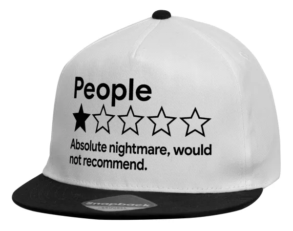 People One Star Rating Would Not Recommend — Καπέλο παιδικό Flat Snapback, Λευκό (100% ΒΑΜΒΑΚΕΡΟ, ΠΑΙΔΙΚΟ, UNISEX, ONE SIZE)