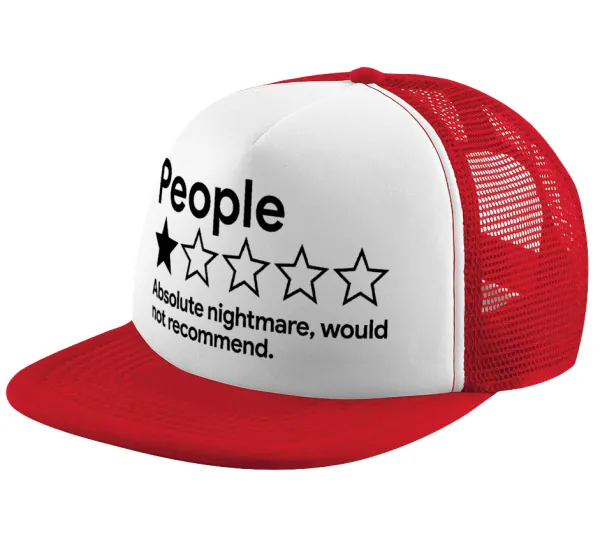 People One Star Rating Would Not Recommend — Καπέλο Ενηλίκων Soft Trucker με Δίχτυ Red/White (POLYESTER, ΕΝΗΛΙΚΩΝ, UNISEX, ONE SIZE)