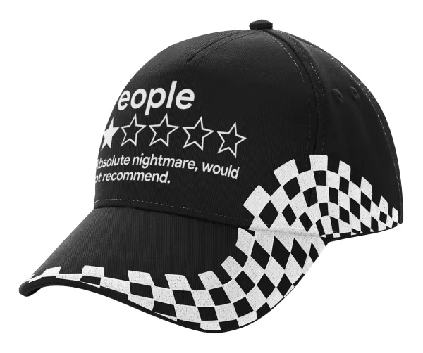 People One Star Rating Would Not Recommend — Adult Ultimate BLACK RACING Cap, (100% COTTON DRILL, ADULT, UNISEX, ONE SIZE)