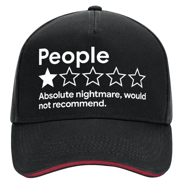 People One Star Rating Would Not Recommend — DRILL Adult Ultimate Hat BLACK/RED, (100% COTTON, ADULT, UNISEX, ONE SIZE)