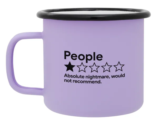 People One Star Rating Would Not Recommend — Metal enamel mug, matte light pastel purple, 360ml