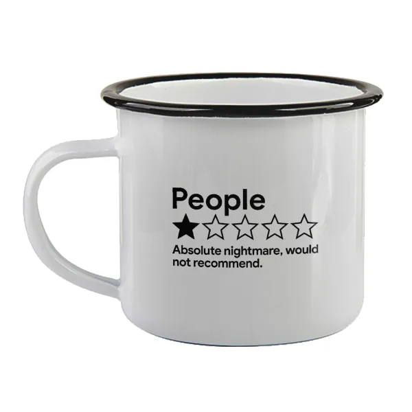 People One Star Rating Would Not Recommend — Κούπα εμαγιέ με μαύρο χείλος 360ml