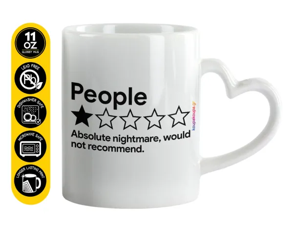 People One Star Rating Would Not Recommend — Mug heart handle, ceramic, 330ml