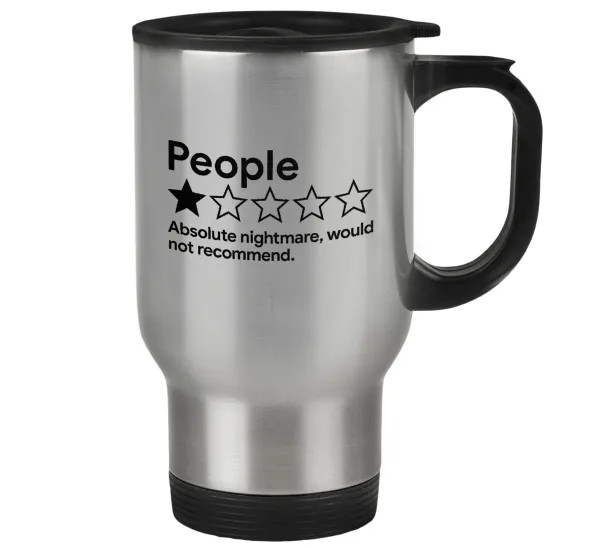 People One Star Rating Would Not Recommend — Κούπα ταξιδιού ανοξείδωτη με καπάκι, διπλού τοιχώματος (θερμό) 450ml