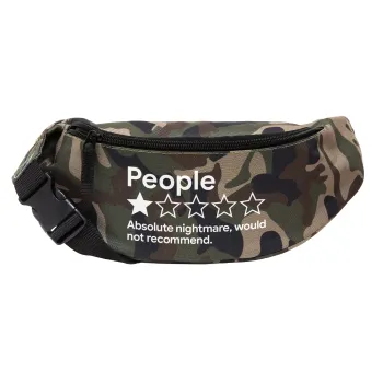 People One Star Rating Would Not Recommend, Unisex waist bag (banana) in Jungle camouflage color with 2 pockets