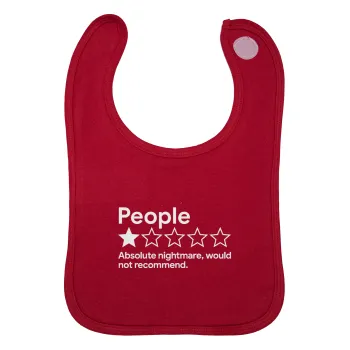 People One Star Rating Would Not Recommend, Σαλιάρα με Σκρατς Κόκκινη 100% Organic Cotton (0-18 months)