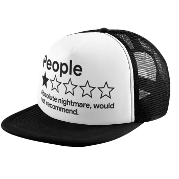 People One Star Rating Would Not Recommend, Καπέλο παιδικό Soft Trucker με Δίχτυ ΜΑΥΡΟ/ΛΕΥΚΟ (POLYESTER, ΠΑΙΔΙΚΟ, ONE SIZE)