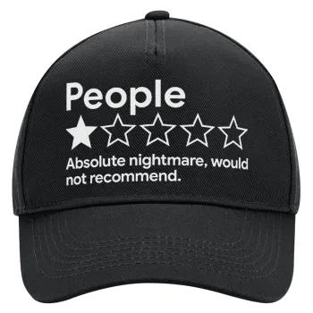 People One Star Rating Would Not Recommend, Καπέλο Ενηλίκων Ultimate ΜΑΥΡΟ, (100% ΒΑΜΒΑΚΕΡΟ DRILL, ΕΝΗΛΙΚΩΝ, UNISEX, ONE SIZE)