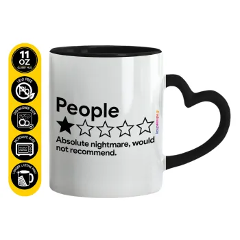 People One Star Rating Would Not Recommend, Mug heart black handle, ceramic, 330ml