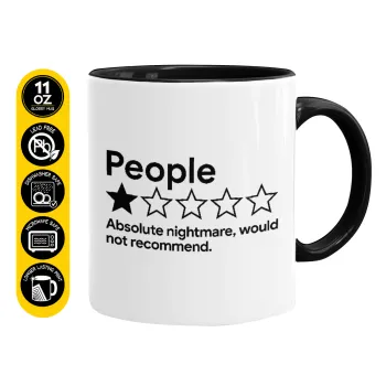 People One Star Rating Would Not Recommend, Κούπα χρωματιστή μαύρη, κεραμική, 330ml