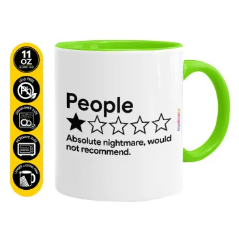 People One Star Rating Would Not Recommend, Mug colored light green, ceramic, 330ml