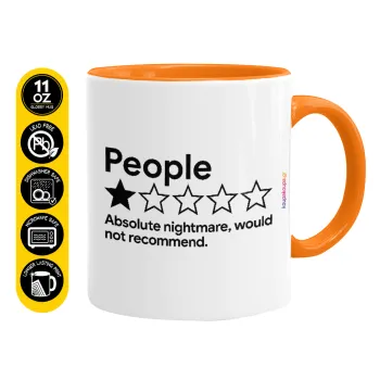 People One Star Rating Would Not Recommend, Mug colored orange, ceramic, 330ml