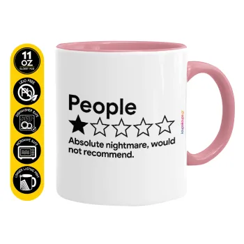 People One Star Rating Would Not Recommend, Mug colored pink, ceramic, 330ml