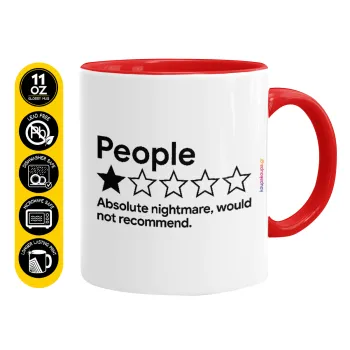 People One Star Rating Would Not Recommend, Mug colored red, ceramic, 330ml