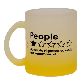 People One Star Rating Would Not Recommend, Κούπα γυάλινη δίχρωμη με βάση το κίτρινο ματ, 330ml