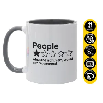 People One Star Rating Would Not Recommend, Mug colored grey, ceramic, 330ml