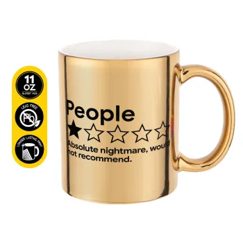 People One Star Rating Would Not Recommend, Κούπα κεραμική, χρυσή καθρέπτης, 330ml