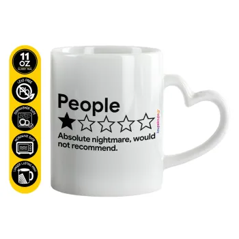 People One Star Rating Would Not Recommend, Mug heart handle, ceramic, 330ml