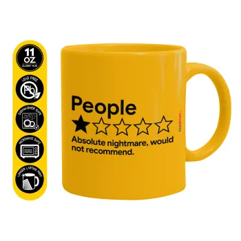 People One Star Rating Would Not Recommend, Ceramic coffee mug yellow, 330ml