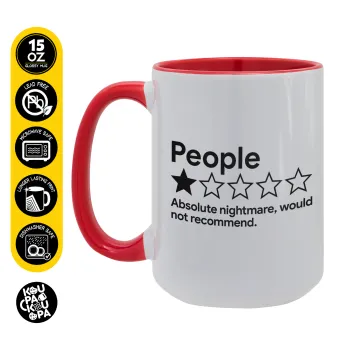 People One Star Rating Would Not Recommend, Κούπα Mega 15oz, κεραμική Κόκκινη, 450ml
