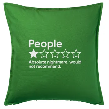 People One Star Rating Would Not Recommend, Μαξιλάρι καναπέ Πράσινο 100% βαμβάκι, περιέχεται το γέμισμα (50x50cm)
