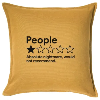 People One Star Rating Would Not Recommend, Μαξιλάρι καναπέ Κίτρινο 100% βαμβάκι, περιέχεται το γέμισμα (50x50cm)