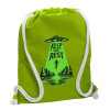 Τσάντα πλάτης πουγκί GYMBAG LIME GREEN, με τσέπη (40x48cm) & χονδρά κορδόνια
