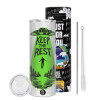 Tumbler ποτήρι θερμό από ανοξείδωτο ατσάλι 600ml, με μεταλλικό καλαμάκι & βούρτσα καθαρισμού