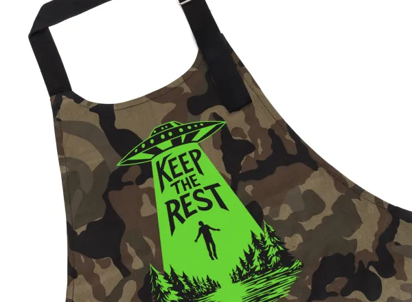 Keep the Rest — Chef's cooking apron with pockets, cotton, camouflage (adult, 100% cotton)