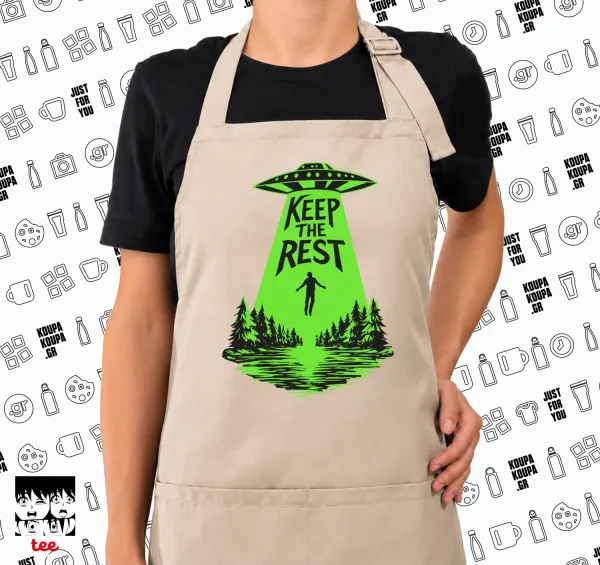 Keep the Rest — SAND long full-length chef's cooking apron with pockets (adult, sand, one size)