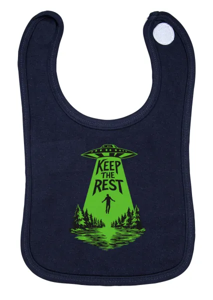 Keep the Rest — Baby bib with velcro, blue, 100% organic cotton (0-18 months)