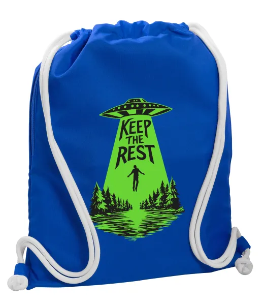 Keep the Rest — Backpack pouch GYMBAG Blue, with pocket (40x48cm) & thick cords