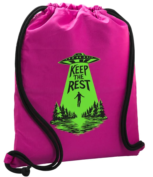 Keep the Rest — Τσάντα πλάτης πουγκί GYMBAG Φούξια, με τσέπη (40x48cm) & χονδρά κορδόνια