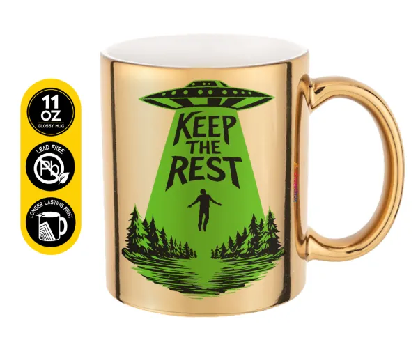 Keep the Rest — Κούπα κεραμική, χρυσή καθρέπτης, 330ml