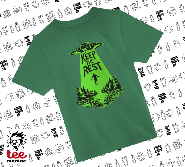 Keep the Rest — ΠΡΑΣΙΝΟ Άνετο παιδικό T-Shirt από 100% βαμβάκι, για κάθε μέρα. Vegan & OEKO-TEX πιστοποιημένο.
