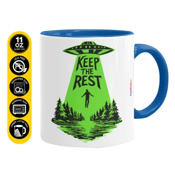 Keep the Rest, Κούπα χρωματιστή μπλε, κεραμική, 330ml
