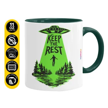 Keep the Rest, Κούπα χρωματιστή πράσινη, κεραμική, 330ml