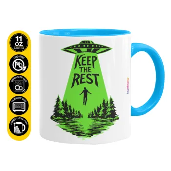 Keep the Rest, Κούπα χρωματιστή γαλάζια, κεραμική, 330ml
