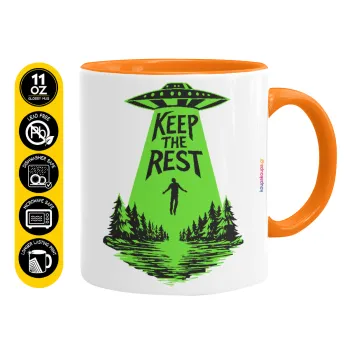 Keep the Rest, Κούπα χρωματιστή πορτοκαλί, κεραμική, 330ml