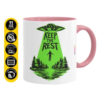 Keep the Rest, Κούπα χρωματιστή ροζ, κεραμική, 330ml