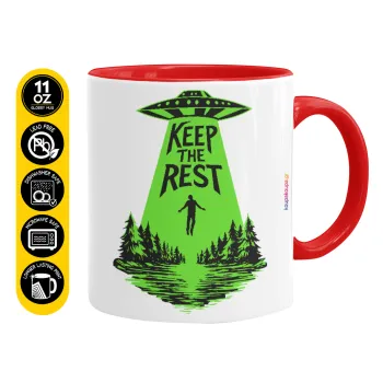Keep the Rest, Κούπα χρωματιστή κόκκινη, κεραμική, 330ml