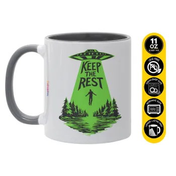 Keep the Rest, Κούπα χρωματιστή γκρι, κεραμική, 330ml