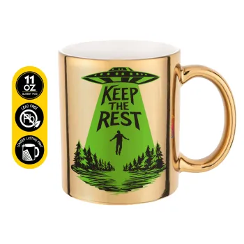 Keep the Rest, Κούπα κεραμική, χρυσή καθρέπτης, 330ml